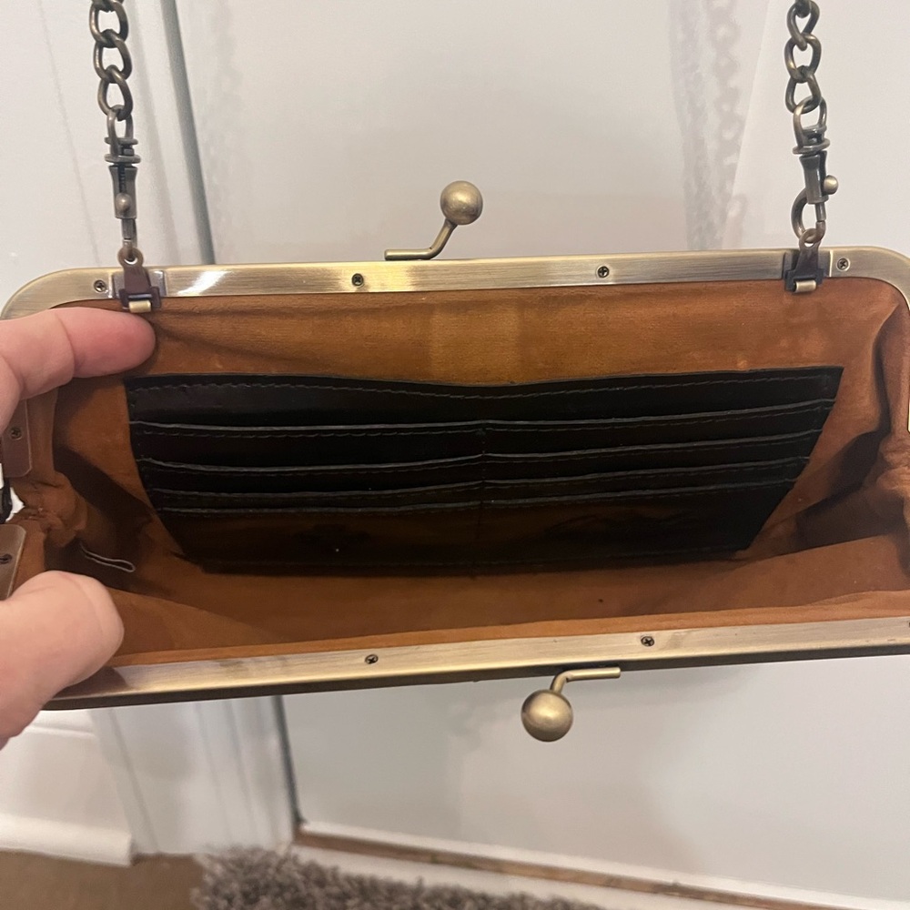 Patricia Nash Potenaz Brown Animal Print Frame Clutch - Picture 5 of 9
